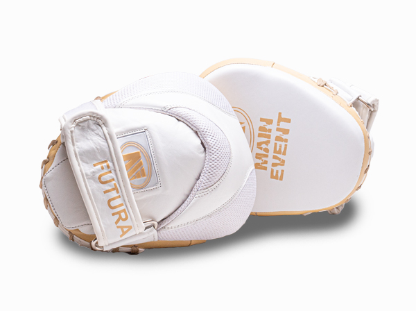 Main Event Futura Leather Boxing Speed Focus Pads White Gold